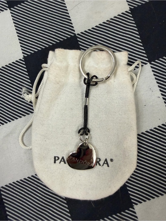 Pandora Accessories - Brand new, never used without tag Pandora Silver Heart Keychain with Black Cord